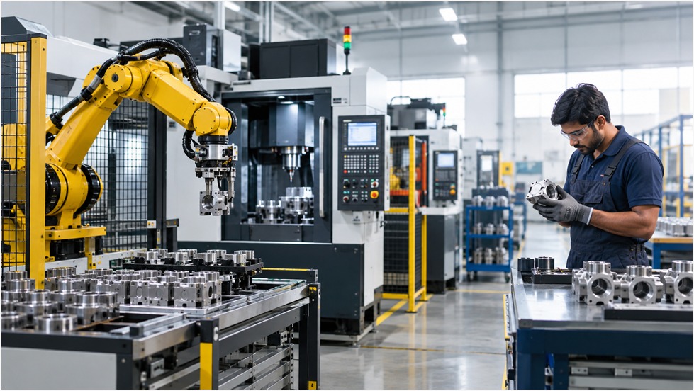 Industrial automation vs manual manufacturing comparison